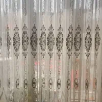 پرده ساتن شیشه ای سرمه دوزی شده