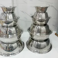 ابکش  ولگن استیل ست باهم ۱۲ تکه