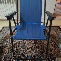 ۲ عدد صندلی تاشو فلزی مبلی راحتی دسته دار