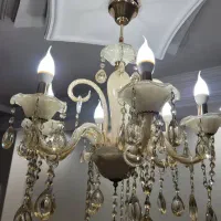۲عدد لوستر جنس کریستال شرکتی کاملا سالم  ۶شاخه