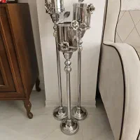 شمعدان سالنی ۳ سایز مدل دو گل هندی
