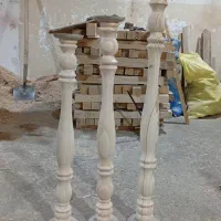 شمعدون و گلدان چوبی