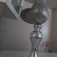 گلدان پایه دار بلند نقره ای