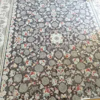 فرش ۱۲ متری گل‌ برجسته پرشین مشهد در حد نو