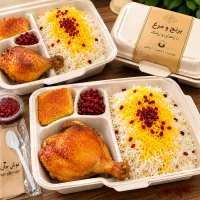 برنج و مرغ سرخ شده خانگی