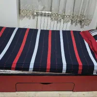 تخت خواب یک نفره با کشوی جادار و تشک