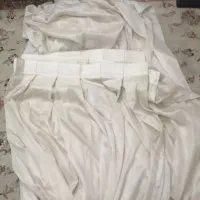 پرده حریرشاین پذیرایی پلیسه وحریررنگی وسفید