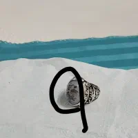 انگشتر مصور شجر به خیمه . و گنبد و گلدسته طبیعی