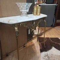 میز کنسول برنز و جای قاشق چنگال