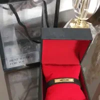 دستبند چرمی مردانه با پلاک طلا