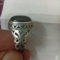 انگشتر عقیق سیاه یمنی دست ساز