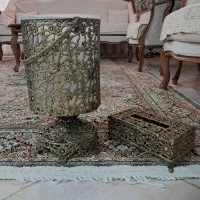 سطل برنجی بهمراه جا دستمال