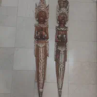 مجسمه چوبی و برنجی