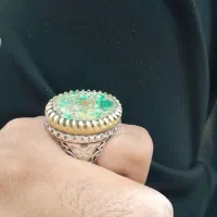 انگشتر فیروزه رکاب ترکیبی وزن ۳۵ گرم