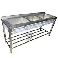 سینک صنعتی کابینتی ۱۲۰،۱۵۰،۱۹۰ سانتی/میزکار استیل