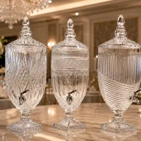 کلمن شیشه‌ای شیردار شربت و نوشیدنی