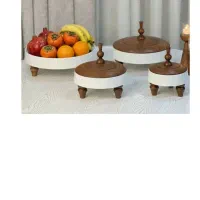 سرویس پذیرایی 10پارچه سنگ کورین درب چوبی