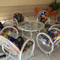کارخانه عالین/ست شش نفره باغی .مدل کالسکه ای