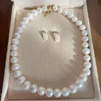 .طبیعی دریا. مروارید یکرج سفید سایز درشت ۱۱گردنبند