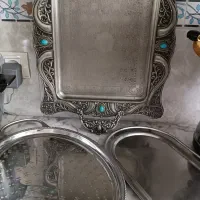 سینی پا سماوری استیل، سینی چای استیل و سیلور، نو