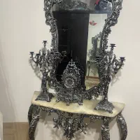 آینه کنسول شمعدان و ساعت