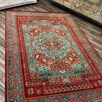 فرش ماشبنی ابریشمی نقشه قجری