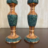 شمعدان مسی فیروزه کوبی