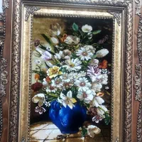 تابلو فرش گل بابونه کد 23