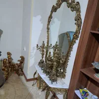 آینه شمعدان و ساعت برنزی اصل