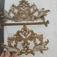 ست جا حوله ای و جاکلیدی برنجی شیک و سالم