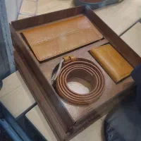 کیف پول جای کارت و کمربند ست