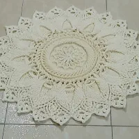 فرشینه دستبافت  شیری قطر 70  آماده هست