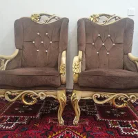 مبل مصری طلاکوب ۷ نفره با دو صندلی میزبان