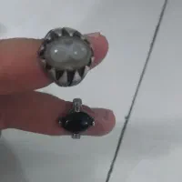 دوعدد انگشتر نقره ۱۳گرم جفت باهم باباقوری دو چشم