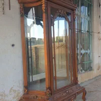 بوفه تمام چوب راش،بیسار محکم، شیشه خم دو طبقه