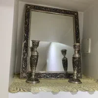 فروش آیینه و یک جفت شمعدان نقره