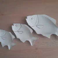 ۳ عدد دیس چینی ماهی لب طلا