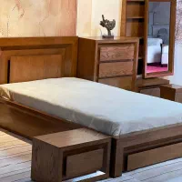 سرویس خواب روکش چوب طبیعی تخت روکشی