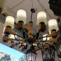 لوستر چوب و فلز مدرن و کلاسیک