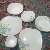 سرویس چینی پنج نفره گل آبی نو نو