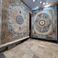 فرش بژ نسکافه ای سبز ۷۰۰ شانه نخ اکرولیک