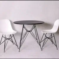 میز و صندلی ناهارخوری پایه فلزی مدل لبخند