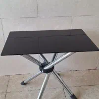 عسلی تاشوفلزی پایه خرچنگی باشیشه