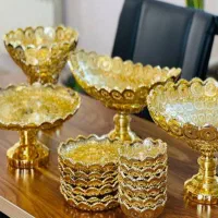 دکوربجات طلایی و ظروف پذیرایی  به قیمت فاکتور