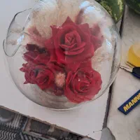 گل مصنوعی داخل شیشه