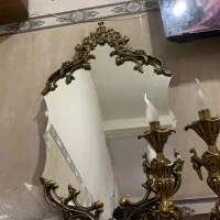 آیینه شمعدان برنزی (برنجی)نو نو بدون استفاده