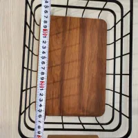 دو عدد سبد استیل مشکی صفحه چوب دسته دار