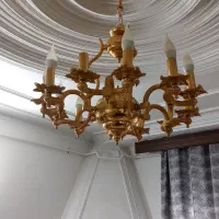 لوستر ۱۲ شاخه برنز اب طلا