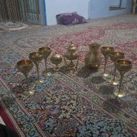 سرویس قوری وقندان وپارچ وجامهای برنجی