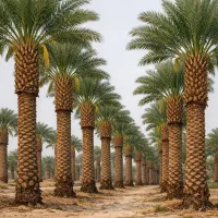 هرس درخت نخل به وسیله اره برقی